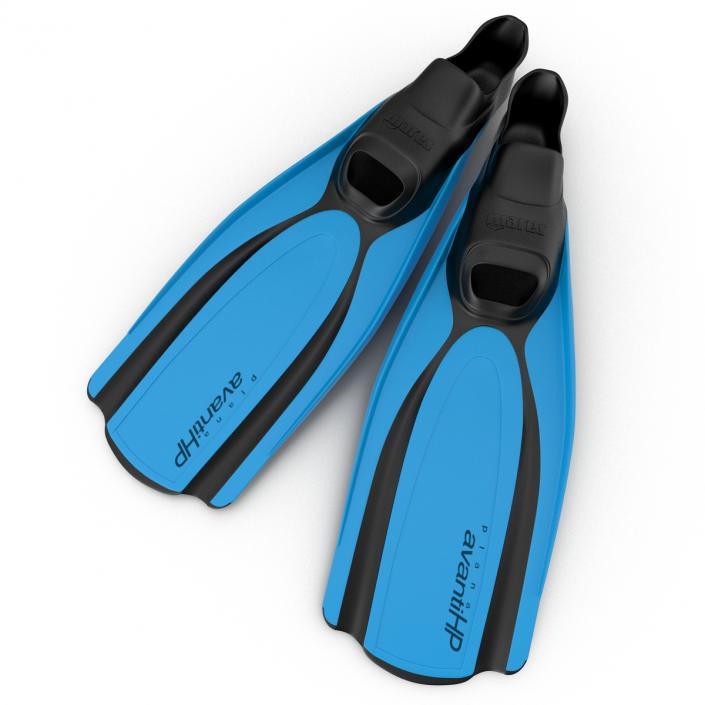 3D Swim Fins 2 Blue 2 model